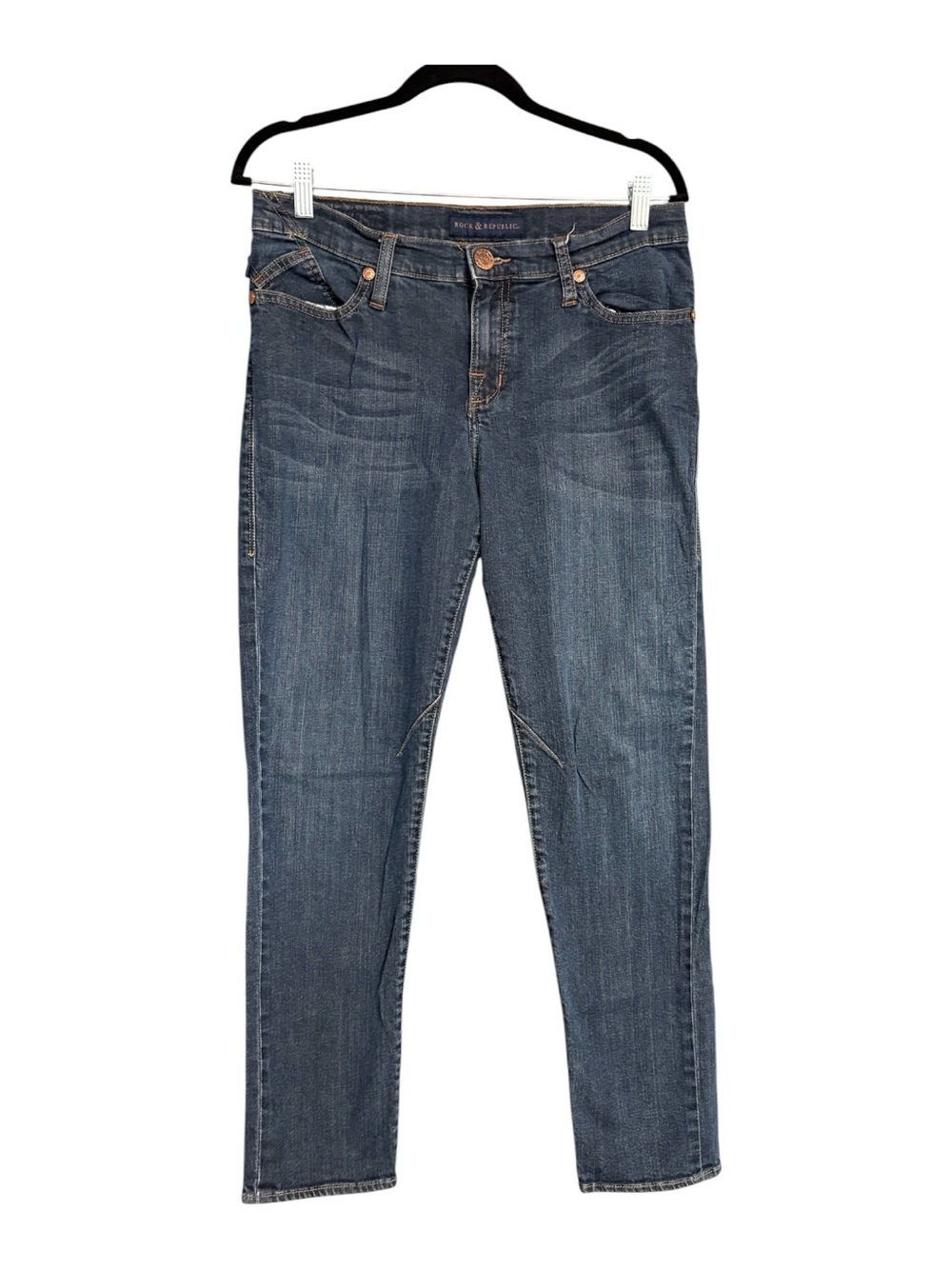Rock & Republic Dark Blue Women's Emo Jeans Studded Pocket Size 10